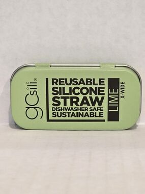 Lime Reusable Silicone Straw Kit — X Long - GoSili